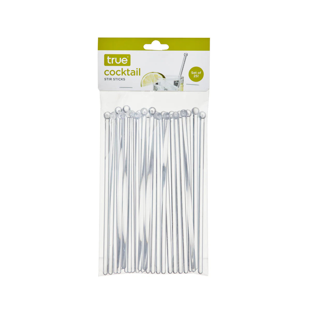 Cocktail Plastic Stir Sticks in Clear 25ct