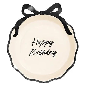 Happy Birthday 9.5in Plates w/ Bow 6ct
