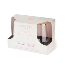 Rose Crystal Stemless Wine Glasses 2ct