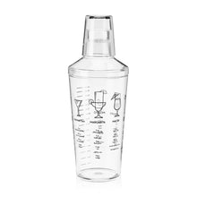 Recipe Cocktail Shaker in Clear Plastic
