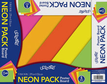 UCreate Poster Board, 5 count - Fluorescent Colors, 11" x 14"