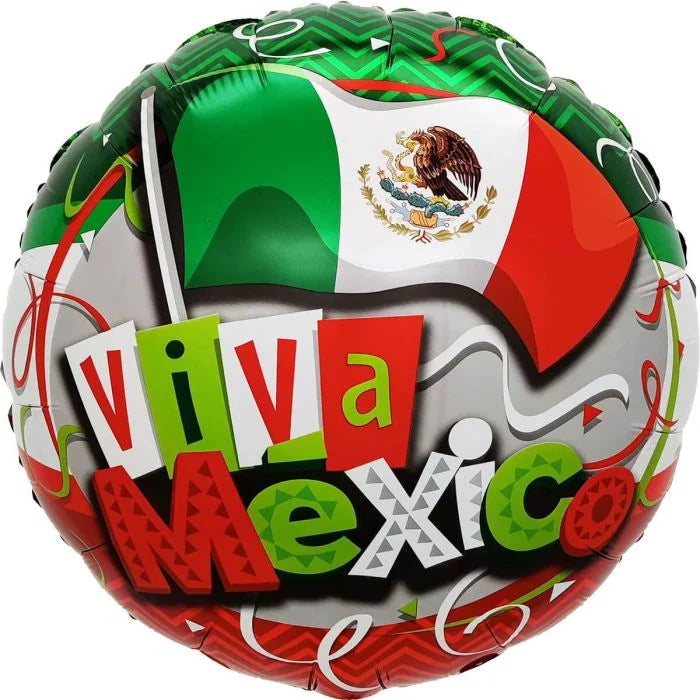 Viva Mexico Mexican Flag 18in Balloon