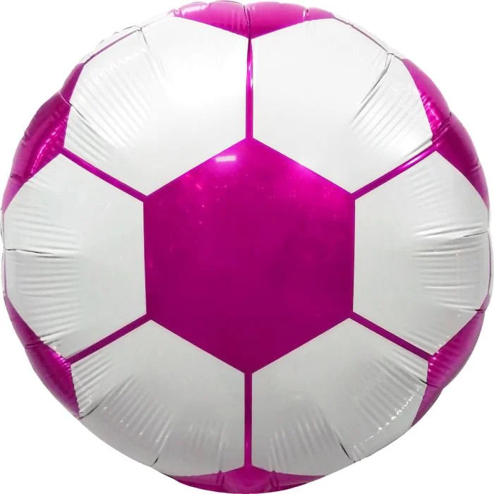 Soccer Ball Pink and White 18in Balloon