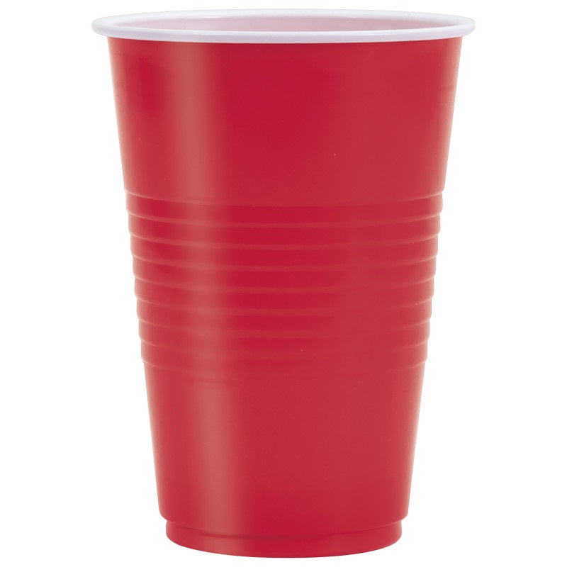 Ruby Red Solid 16oz Plastic Party Cups 50ct