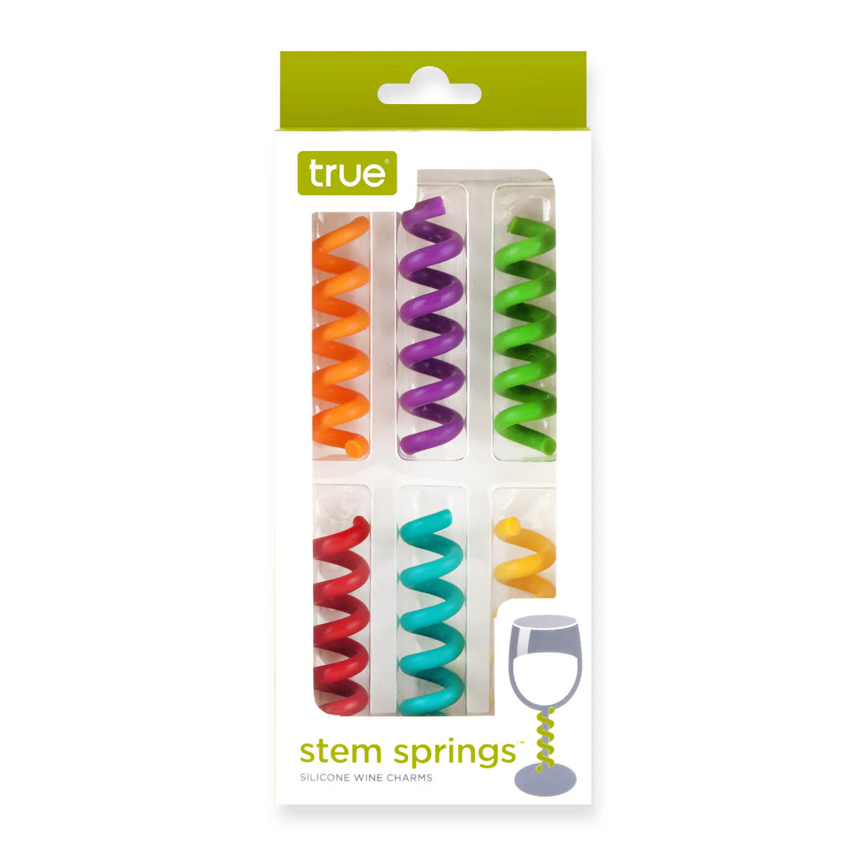 Stem Springs Silicone Wine Charms 6ct