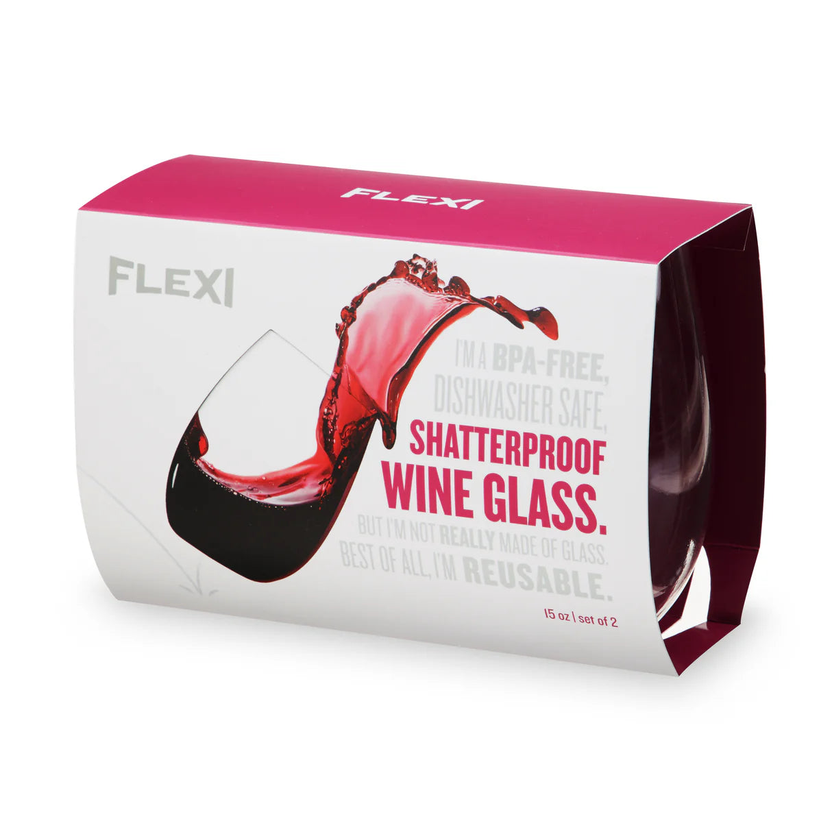 Flexi 8oz Stemless Shatterproof Wine Cup 2ct